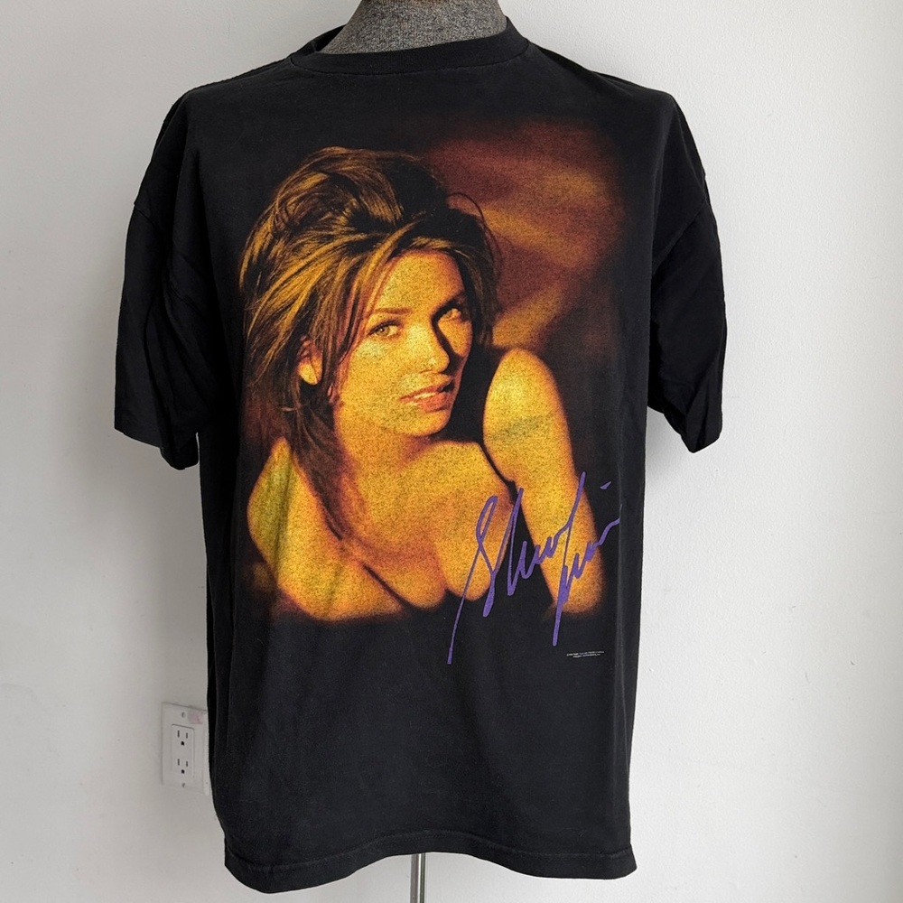 1996 Shania Twain Black Graphic Tshirt Top